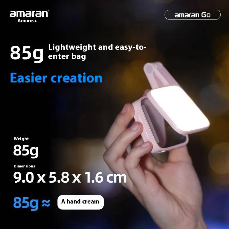 Aputure Amaran Go Ultra-Compact Built-in Mirrored Mini LED Phone Light Magnetic Mount Versatile Flip for Selfies Vlog Custom