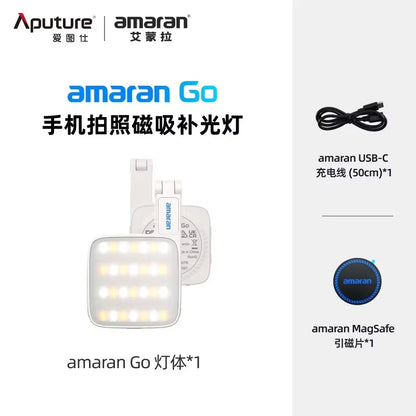 Aputure Amaran Go Ultra-Compact Built-in Mirrored Mini LED Phone Light Magnetic Mount Versatile Flip for Selfies Vlog Custom