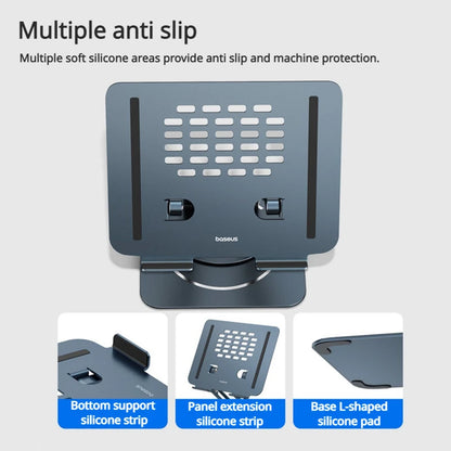 Baseus Laptop Stand 360° Rotating Table Holder Folding Aluminum Alloy Computer Support Storage Rack Adjustable Portable Bracket