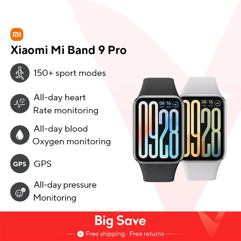 Global Version Xiaomi Smart Band 9 Pro Smartband 1.74" AMOLED Display Blood Oxygen Sport GPS Smart Watch Bracelets Mi Band