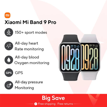 Global Version Xiaomi Smart Band 9 Pro Smartband 1.74" AMOLED Display Blood Oxygen Sport GPS Smart Watch Bracelets Mi Band