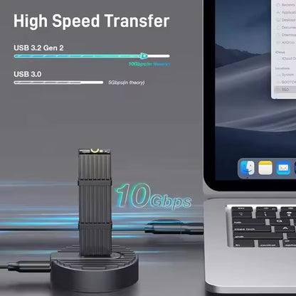 M.2 SSD Docking Station 10Gbps M.2 NVME SATA SSD External Enclosure Type-C Mobile Hard Drive Bases Laptop SSD USB Adapter