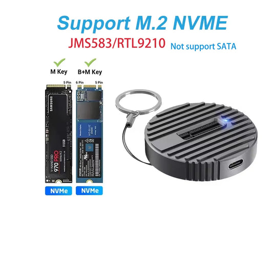 M.2 SSD Docking Station 10Gbps M.2 NVME SATA SSD External Enclosure Type-C Mobile Hard Drive Bases Laptop SSD USB Adapter
