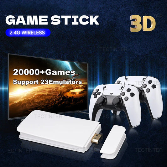 M15 Video Game Console 4K TV Game Stick 64G Built-In 20000 Games Handheld Game Player Wireless Controller Retro Gamepad