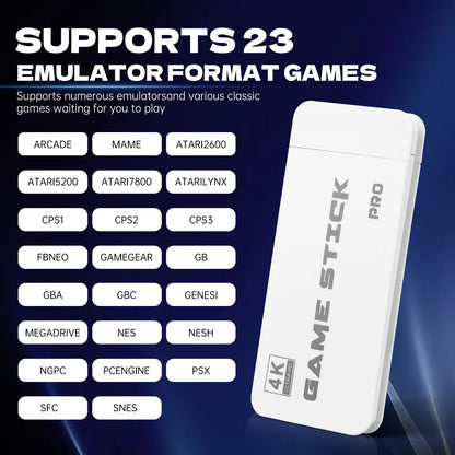M15 Video Game Console 4K TV Game Stick 64G Built-In 20000 Games Handheld Game Player Wireless Controller Retro Gamepad