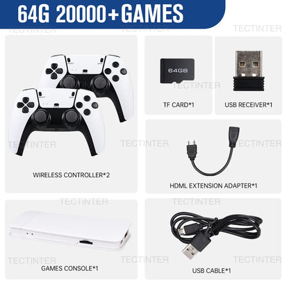 M15 Video Game Console 4K TV Game Stick 64G Built-In 20000 Games Handheld Game Player Wireless Controller Retro Gamepad