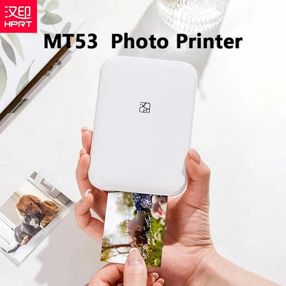 MT53 Portable Color Photo Printer Handheld Pocket Printer 313Dpi 2X3 inch Sticky-backed Photo Paper Printing Machine For Home
