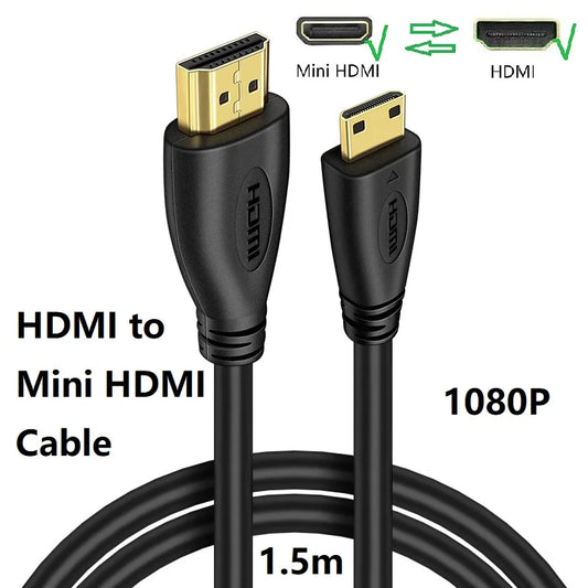 Mini HDMI to HDMI Cable High Speed 3D 4K 60Hz Bi-Directional HDMI to Mini HDMI 2.0 Cord Compatible with Camera Camcorder Pi Zero