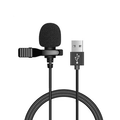 Portable Mini Lavalier Microphone Condenser Clip-on Lapel Mic Wired 3.5mm USB Microfon For Mobile Phone Laptops PC DSLR Camera