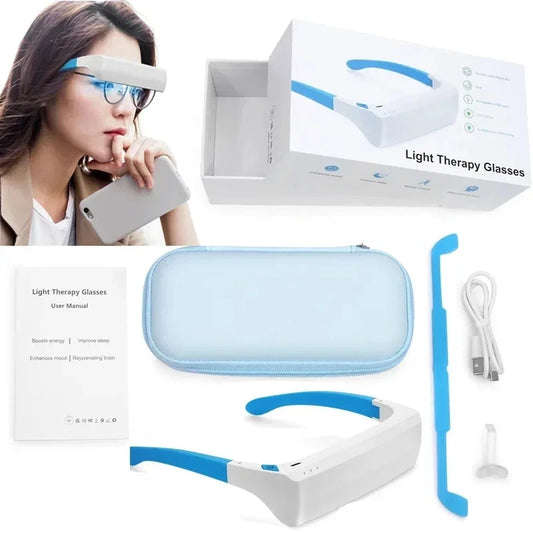 SAD Light Therapy Glasses Anti-Aging Eyes Fatigue Relief Relaxation Relieve Dark Circles Phototherapy Eye Massage Beauty Device