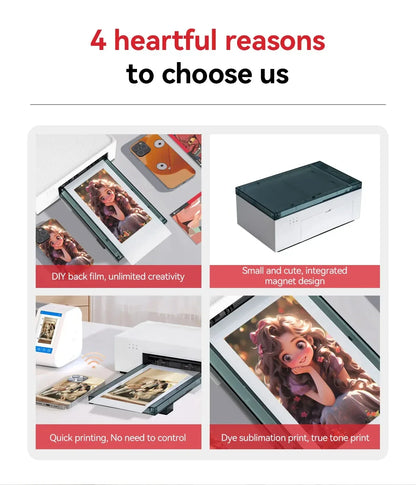 Small Photo Printer Customizable Mobile Phone Back Skin Sticker Printer for Film Cutting Machine DIY Colorful Photo Printing