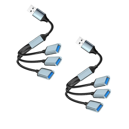 USB Splitter Cable 1 in 3 Out,Usb-A Expansion Hub, Multi USB Port Expansion Converter for Car, PC