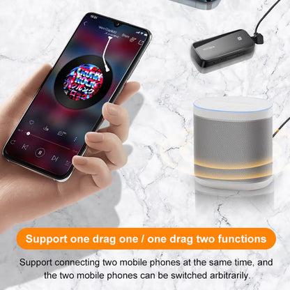 NFC Bluetooth 5.1 Transmitter Receiver Lavalier Style One Click Photo 3.5Mm 2.5Mm AUX/TF Card Stereo Wireless Audio Adapter