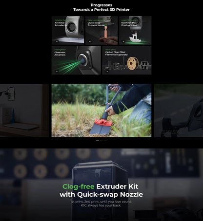 Creality K1C 3D Printer With AI Camera 600mm/s High Speed Printing Auto Leveling Carbon Fiber Filled All-Metal Extruder Printer